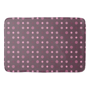 Burgundy and pink dots bath mat