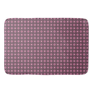 Burgundy and pink dots bath mat