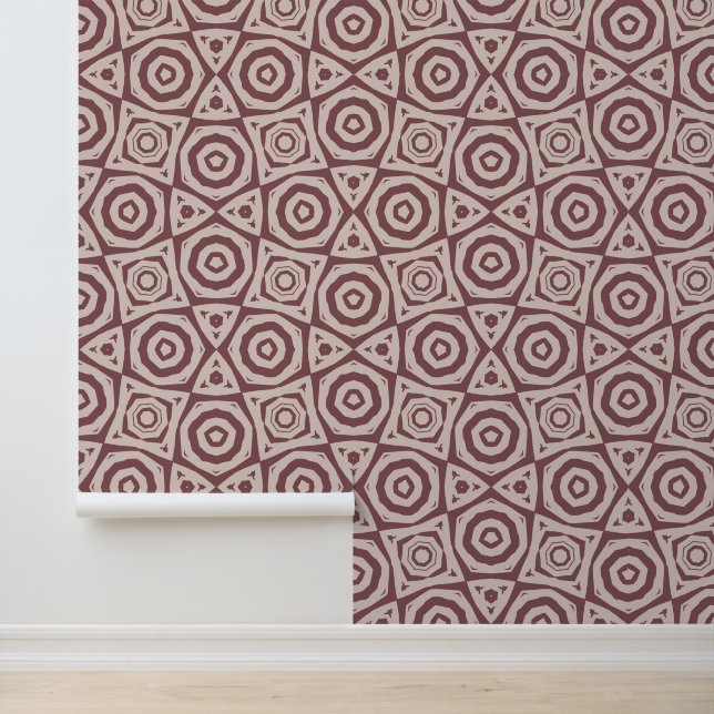 Burgundy and Pink Geometric Abstract Wallpaper (Application)