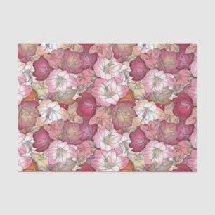 Burgundy and Pink Hibiscus Tissue Paper