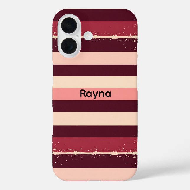 Burgundy and Pink Stripes Grunge Case-Mate iPhone Case (Back)