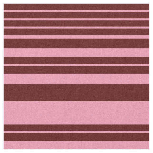 Burgundy and Pink Stripes Pattern Design  Fabric (Close Up)
