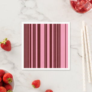 Burgundy and Pink Stripes Pattern Design  Napkin