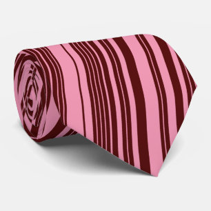 Burgundy and Pink Stripes Pattern Design Tie
