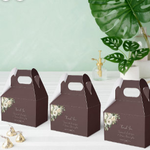 Burgundy and Romantic Roses Wedding Favour Box