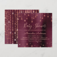 Burgundy and Rose Gold Baby Shower Party