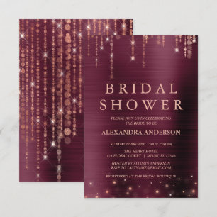 Burgundy and Rose Gold Bridal Shower Invitation