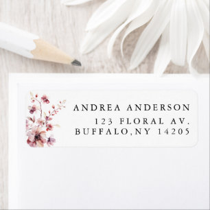 Burgundy and Rose Watercolor Floral Bridal Shower
