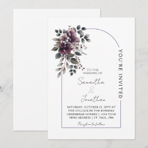 Burgundy and Sage Arch Wedding Invi Invitation