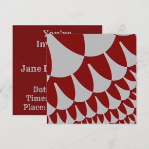 Burgundy and Silver Scales Invitation