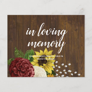 Burgundy and Sunflowers Themed Wedding Budget