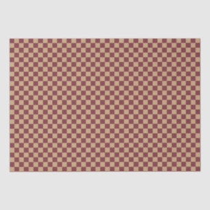 Burgundy And Tan Check Tissue Paper