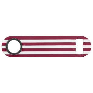 Burgundy and white candy stripes bar key