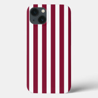 Burgundy and white candy stripes Case-Mate iPhone 