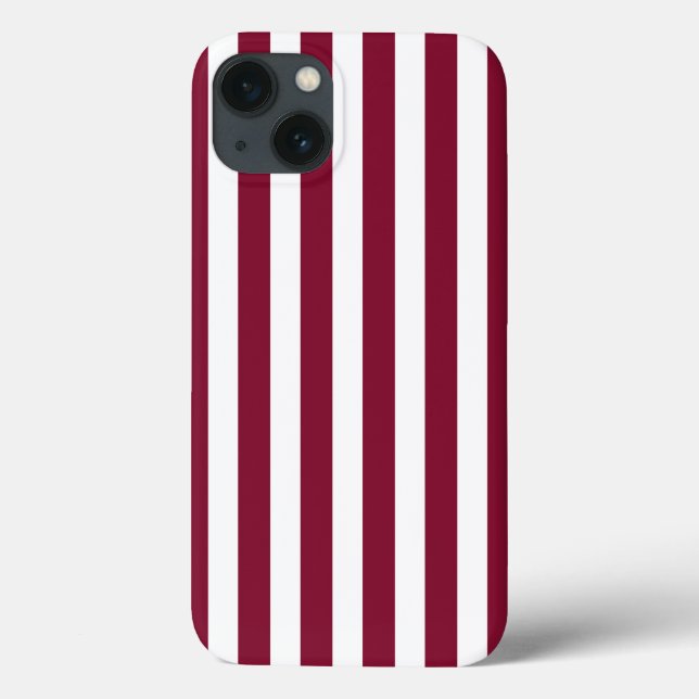Burgundy and white candy stripes Case-Mate iPhone  Case-Mate iPhone Case (Back)