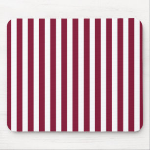 Burgundy and white candy stripes mouse pad