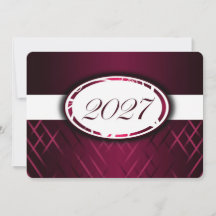 Burgundy and White Class of 2027 Invitations