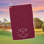 Burgundy And White Golf Clubs Personalized Name Golf Towel<br><div class="desc">Personalize the name to create a classic and stylish golf gift. Ideal for individuals,  golf clubs and as a company gift.
Designed by Thisisnotme©</div>