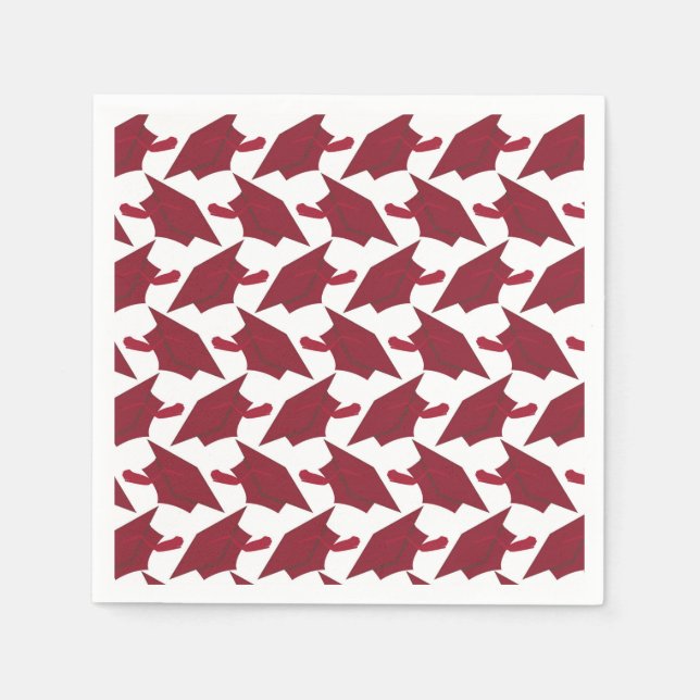 Burgundy and White Graduate Napkin (Front)