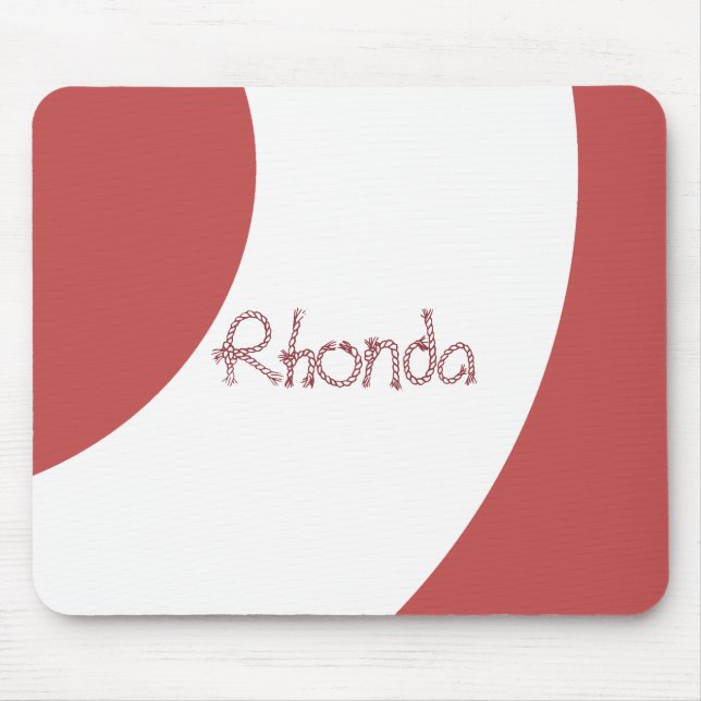 Burgundy and White Mouse Pad (Front)