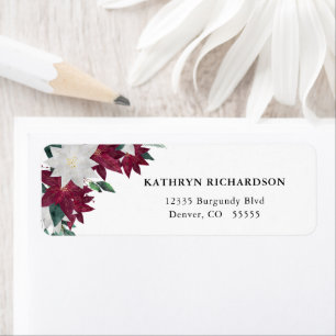 Burgundy and White Poinsettia Christmas