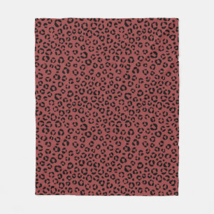 Burgundy Animal Print Fleece Blanket