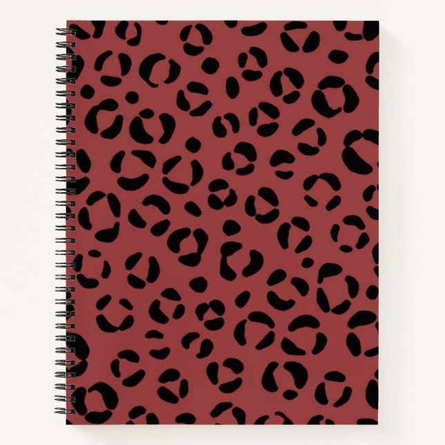 Burgundy Animal Print Notebook (Front)