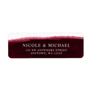 Burgundy Aquarelle Adresse de retour