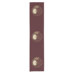Burgundy Art Deco Thanksgiving Table Runner