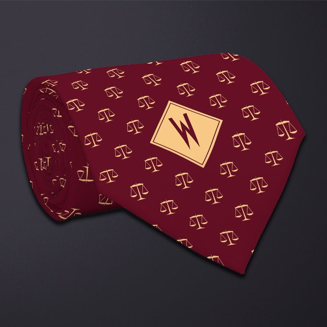 Burgundy Attorney Scales of Justice Tie (Creator Uploaded)