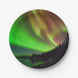 Burgundy Aurora Paper Plate