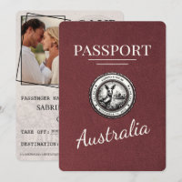 Burgundy Australia Passport Save The Date