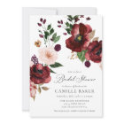 Burgundy Automne Floral Bridal Showée Invitation