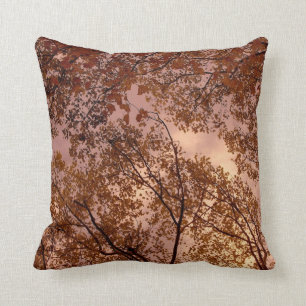 'Burgundy Autumn Abstract'  Throw Pillow