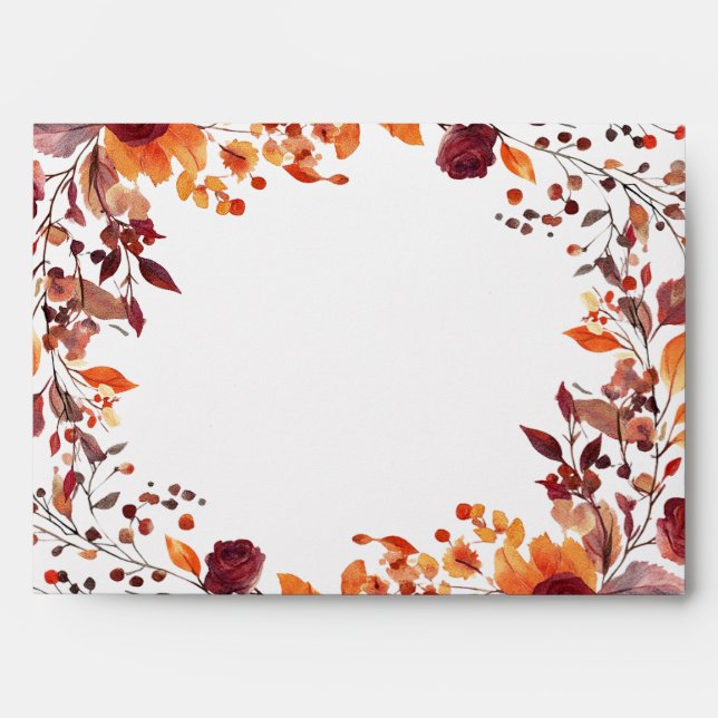 Burgundy Autumn Fall Return Address Envelope (Front)