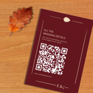 Burgundy Autumn Wedding Details Enclosure Card