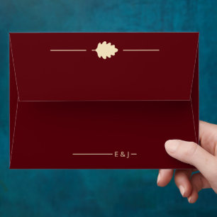Burgundy Autumn Wedding Envelope