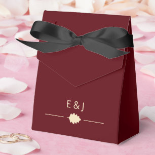 Burgundy Autumn Wedding Favor Box