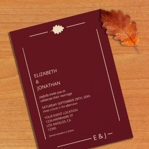 Burgundy Autumn Wedding Invitation
