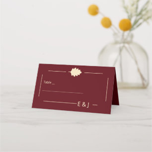 Burgundy Autumn Wedding Place Card