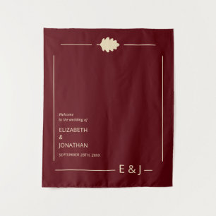 Burgundy Autumn Wedding Tapestry