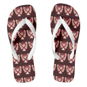 Burgundy Awareness Ribbon Angel Custom Flip Flops