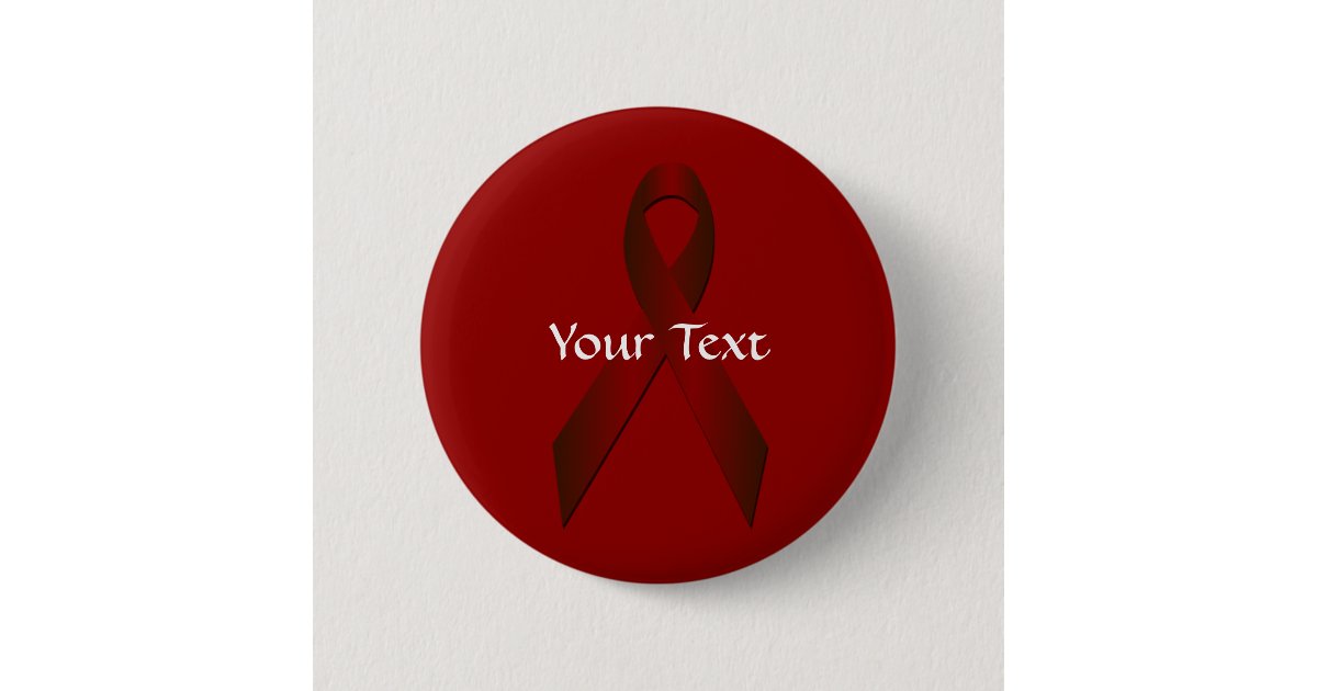 Button Ribbon Template Burgundy Awareness Ribbon Button Template | Zazzle
