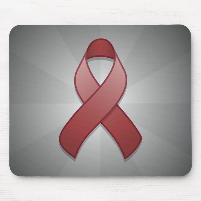 Burgundy Awareness Ribbon Mousepad (Front)