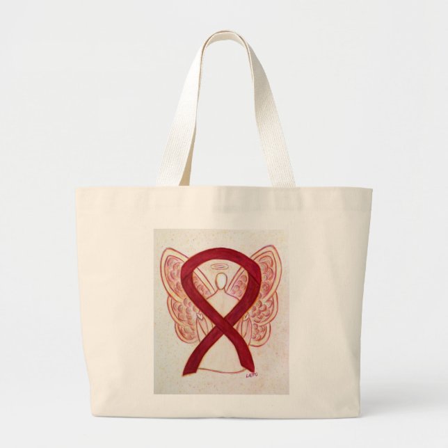 Burgundy Awareness Ruban Custom Art Sac fourre-tou (Devant)