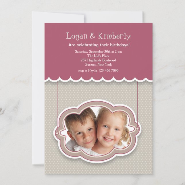 Burgundy Awning Photo Invitation (Front)