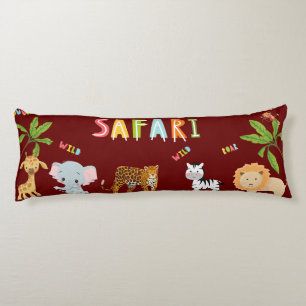 Burgundy Baby Safari Body Pillow