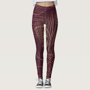 Burgundy background, circle seamless pattern. leggings