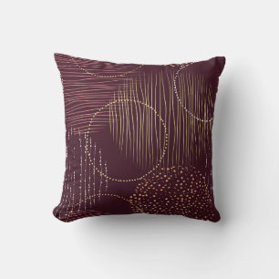 Burgundy background, circle seamless pattern. throw pillow
