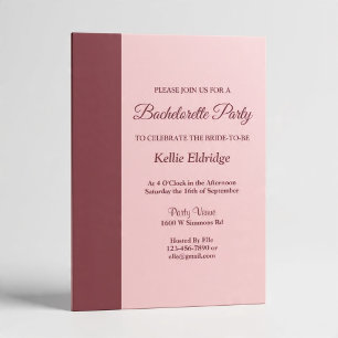 Burgundy Bar Minimalist Modern Invitation